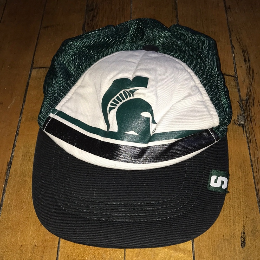 Michigan State Spartans Vintage Mesh Trucker Hat - Green White Black